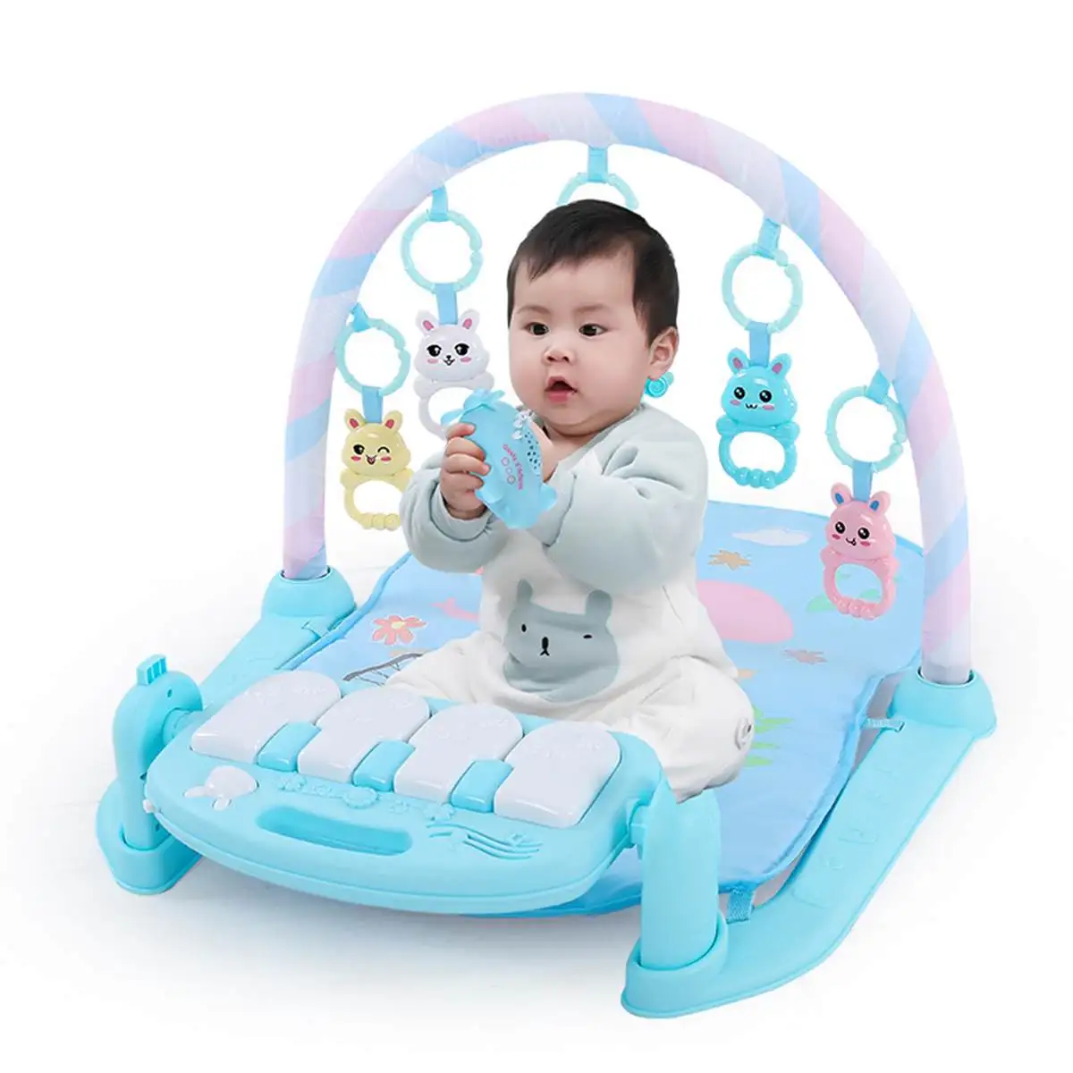 Игровой коврик для детского зала, 3 в 1, для новорожденных, для малышей, музыкальное пианино, мягкие погремушки, игровой коврик, одеяло, для детей, для ползания, для активного отдыха, коврик, игрушки