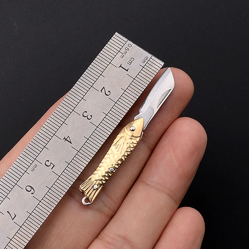 Utility Knife Paper Cutter Letter Opener Mini Folding Portable Fish Knife Office Brass Stainless Steel For Stationery