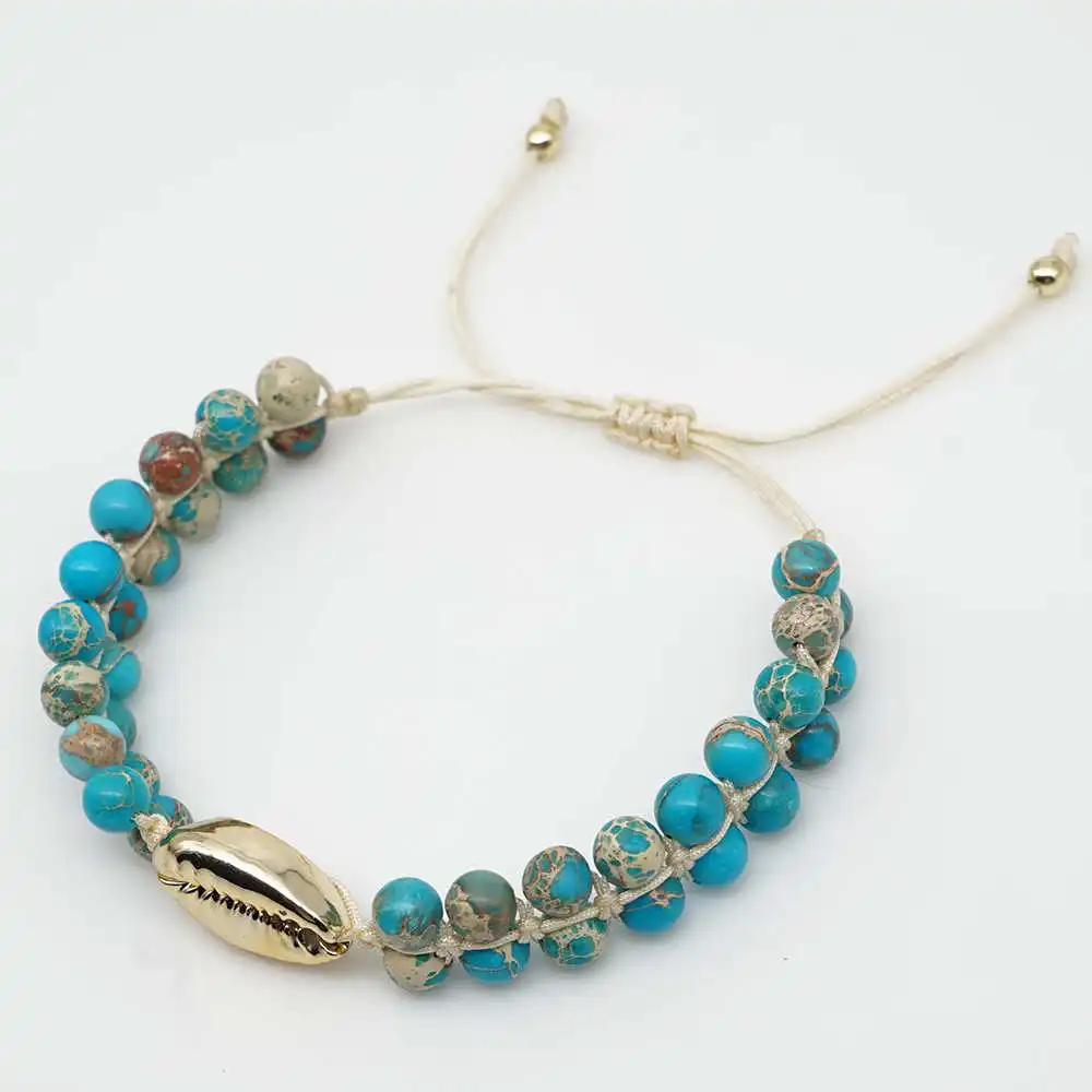 Go2boho MIYUKI Bracelet Evil Eye Pulseras Mujer Blue Boho Shell Bracelets Mexican Jewelry Women Natural Stone Accesorios