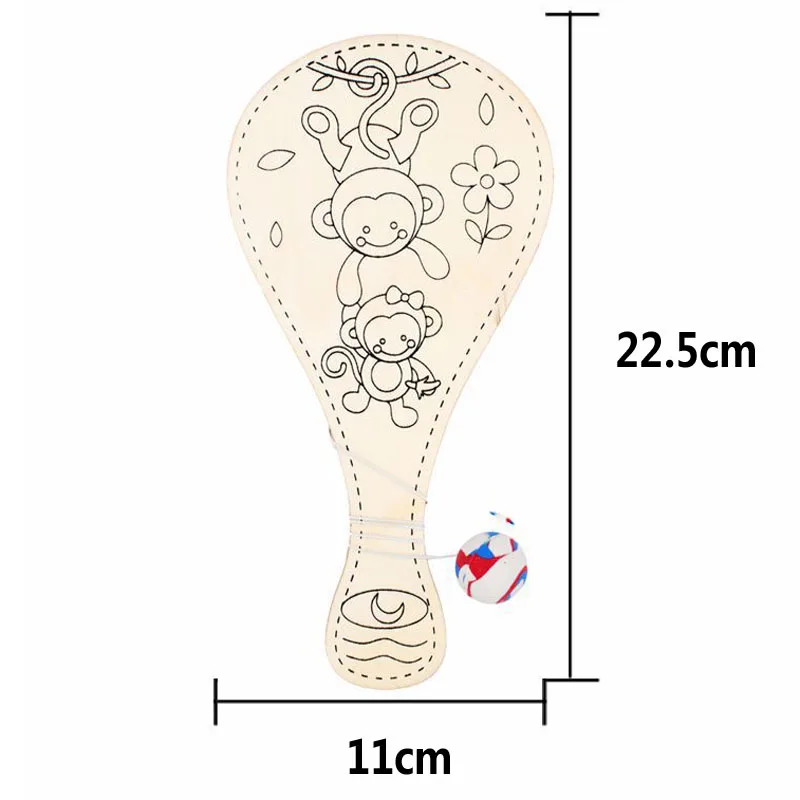 Дети рисунок картина ручной работы деревянная ракетка граффити игрушки для детей обучающая игра творческие DIY ручная живопись Pat мяч