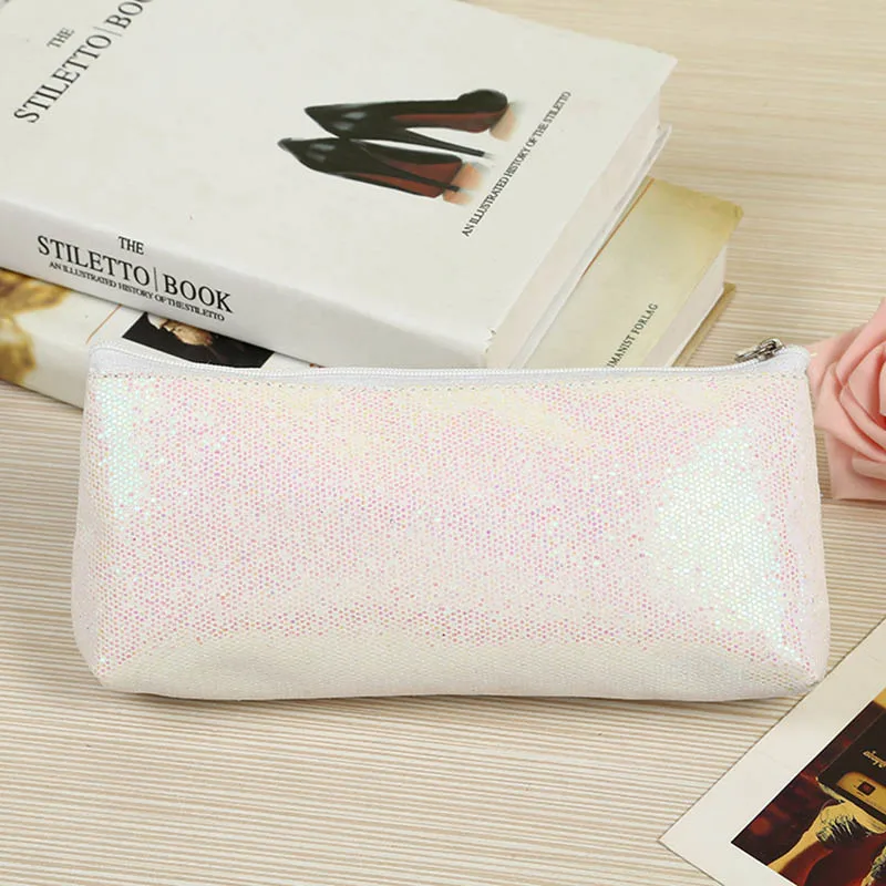 Kawaii Laser Pencil Cases Cute Sequin Pen Case Glitter Pencil Pouch Bags For Kids Gift Korean Stationery Office School Supplies - Цвет: 2