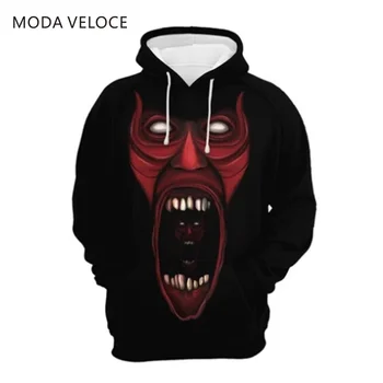 

MODAVELOCE I Am Real Hoodie Polyester With Wool Sweatshirt Homme Halloween Anime's Sweatshirt With Print On Sleeve