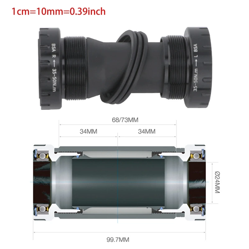 Bike Crank Arm Set 170mm 104 BCD with Bottom Bracket Kit and Chainring Bolts for MTB BMX Road Bicycle