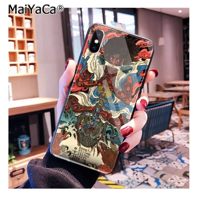 Чехол для телефона MaiYaCa kiyo-e в японском стиле из закаленного стекла для iphone 11 Pro XR XS MAX 8X7 6S 6 Plus - Цвет: A13