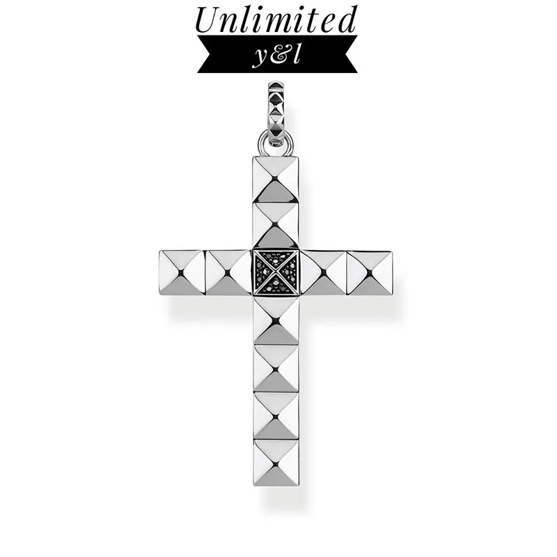 

Cross Pendants Vintage 925 Sterling Silver Cubic Zirconia Punk Fashion Good DIY Jewelry Accessories Women Men Fit Necklace Gift