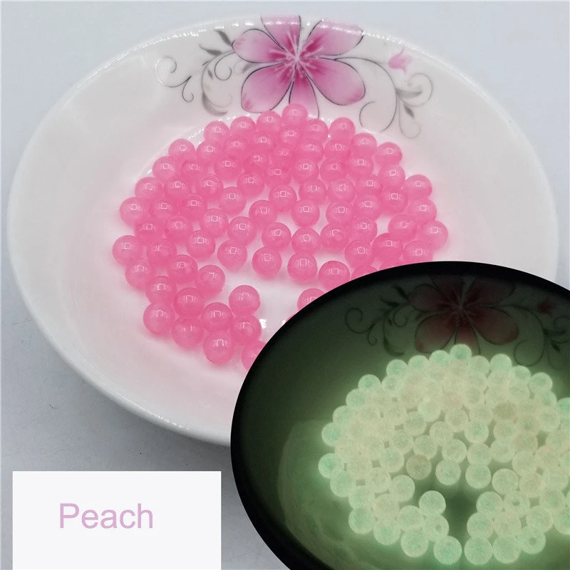Peach 200 шт. светящийся акриловый бисер 6-12 мм, Свободные Spacer Бусины для изготовление украшений светится в темноте Цепочки и ожерелья браслет из бисера - Цвет: Peach