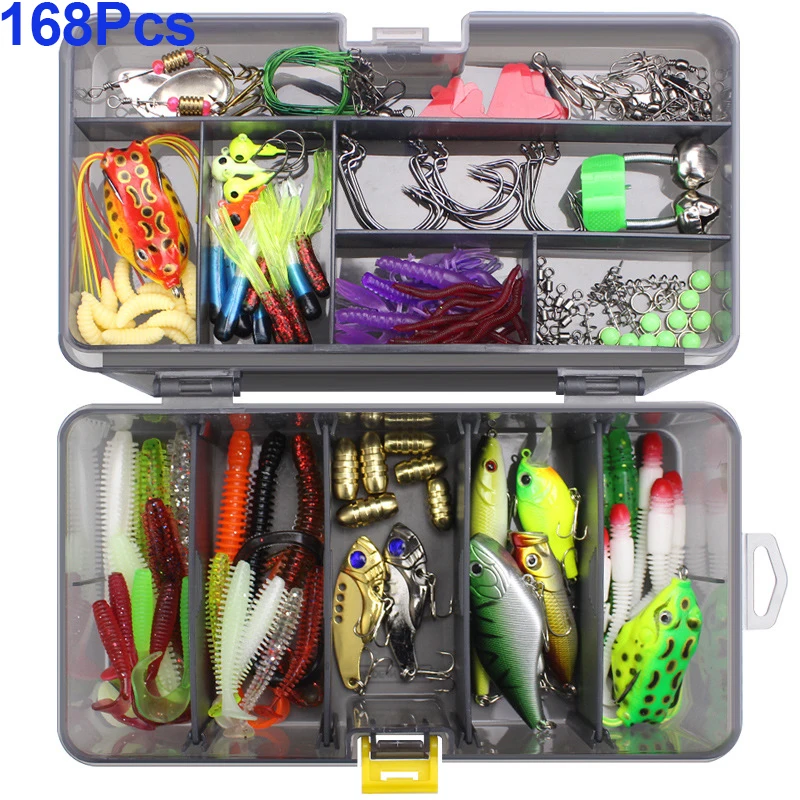 169 шт., новинка, набор рыболовных приманок, смешанный Поппер для ловли гольяна, ложка, крючки, Isca, искусственная приманка, рыболовные снасти, Pesca, набор для ловли рыбы, в коробке