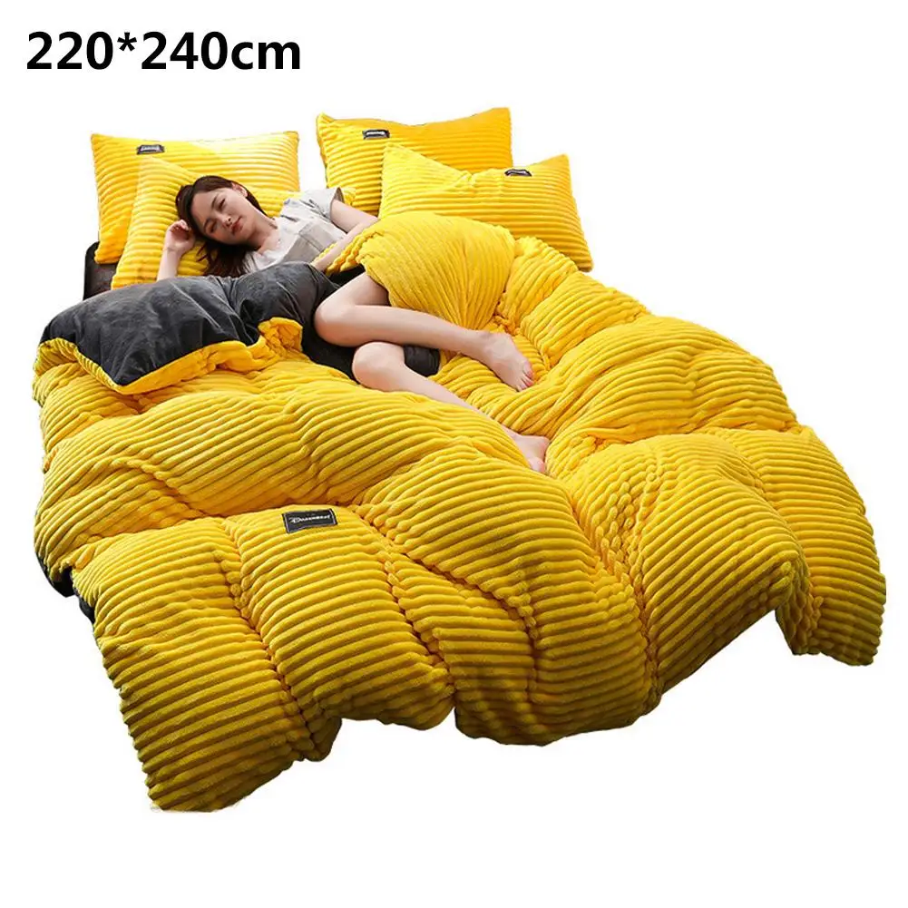 220X240cm 4 шт., фланелевый флисовый зимний пододеяльник, волшебное флисовое стеганое покрывало, Полосатое постельное белье, теплое стеганое покрывало, бархатное покрывало для кровати, одеяло 4 - Цвет: 220X240cm