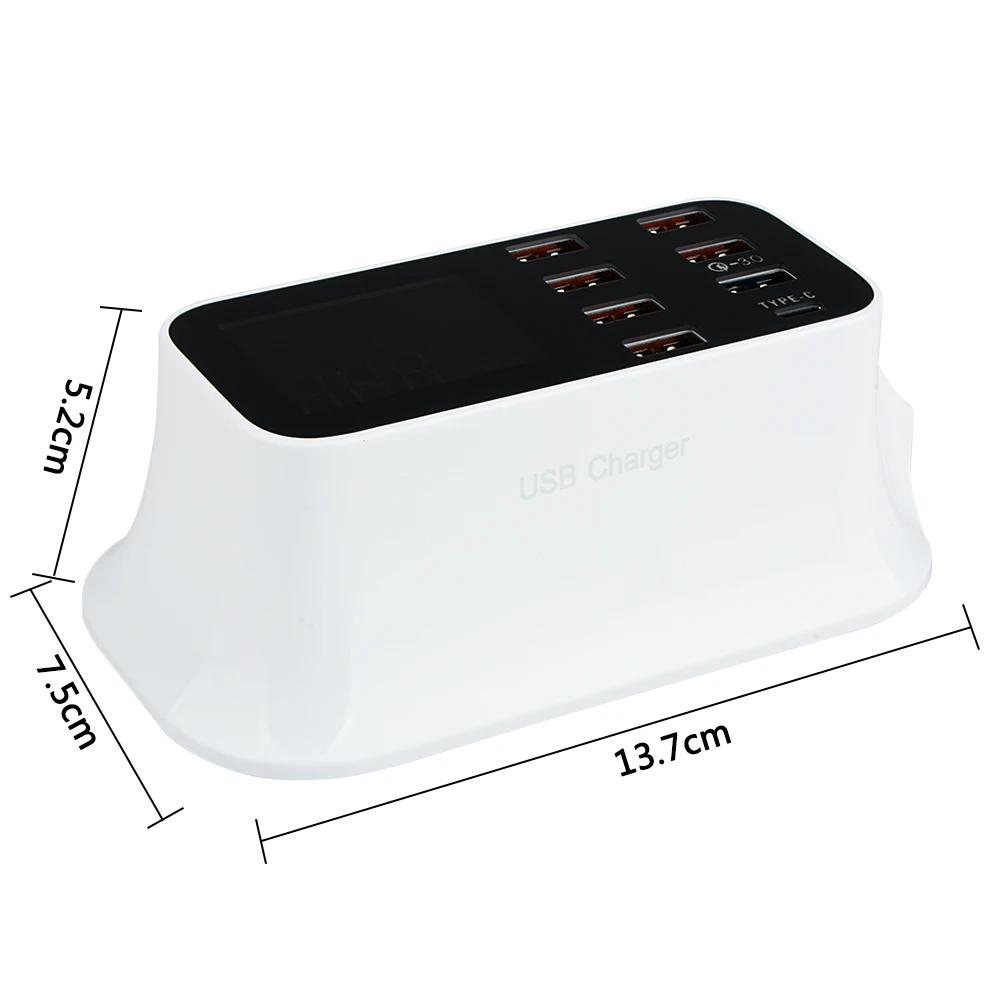 США ЕС Великобритания Plug 8 портов QC3.0 type-c мобильный телефон Беспроводное зарядное устройство Универсальный телефон Быстрая Зарядка адаптеры 40 Вт Быстрая зарядка 3,0
