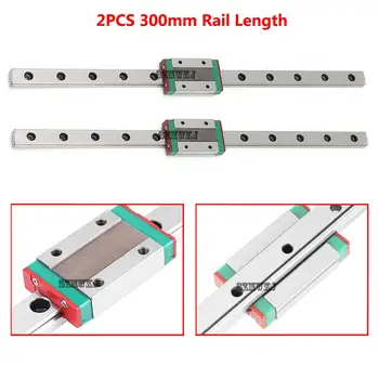 

Set of 2x 300mm Miniature CNC Linear Rail Sliding Motion Mini Slide Rail Linear Guide W/ MGN12H Sliding Block CNC 3D Printer DIY