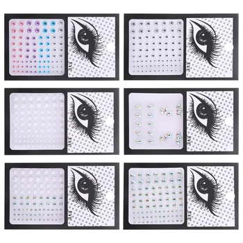 

6 Sheets Self Adhesive DIY Glitter Face Jewels Eye Face Rhinestone Make-up Stickers Eye Face Gems for Festival Stage