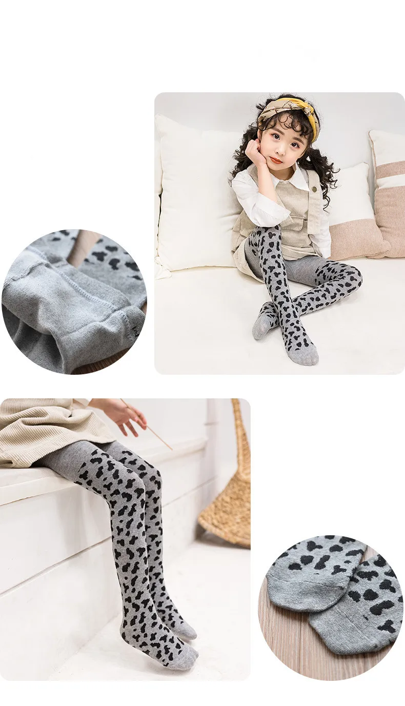 YWHUANSEN/для детей от 0 до 12 лет, детские трико из чесаного хлопка с леопардовым принтом, детские колготки для девочек, модная детская одежда колготки для девочек