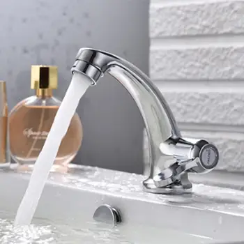 

Chrome Deck Mount Bathroom Basin Faucets Single Handle Single Hole Bath Tap Cold Water Tap