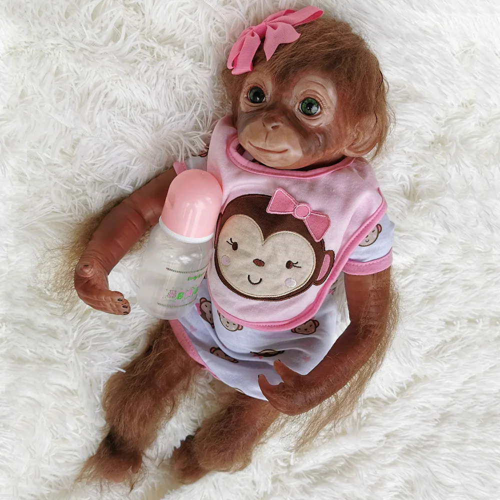 20 дюймов Реалистичная кукла обезьяна ручной работы детальная краска Reborn Baby paint Reborn Baby Doll орангутанг детская игрушка для новорожденных Кукла коллекционная