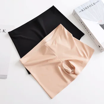 

L-4XL Ice Silk Safety-Shorts Ladies Lingerie Seamless Short Invisible Soft Short-Pants Antibacterial Boyshorts Female Intimates