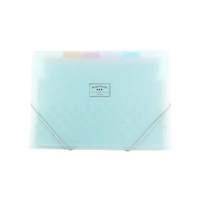 Frosted PP folder Expanding Wallet 8 layers inner Document organizer File folder A4 4 colors available Folder fog-like feeling - Цвет: Небесно-голубой