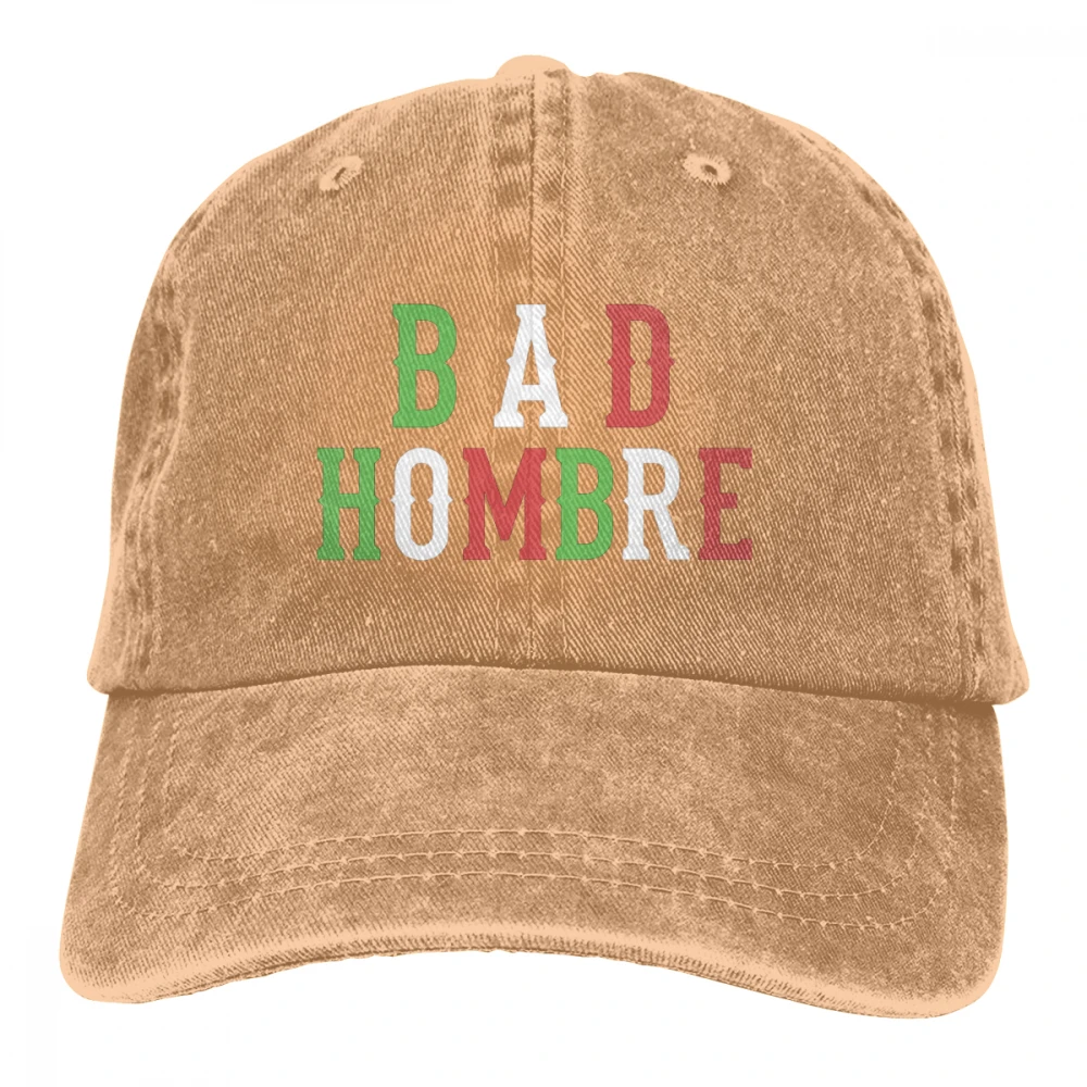 Bad Hombre Casquette черные унисекс Мужские Женские джинсовые бейсболка с ремешком кепки регулируемые Гольф папа шляпа - Цвет: Хаки
