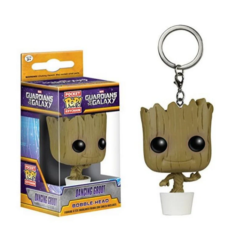 Черный FUNKO POP Карманный Брелок для ключей POP Super Heros странные вещи Оригинальные фигурки коллекция детские игрушки рождественские подарки - Цвет: Черный