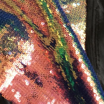 

3 Mm Encrypted Fish Scale Satin Bottom Sequin Fabric Designer Fashion Show Material High End Telas Tecido Stoffen 90x130cm