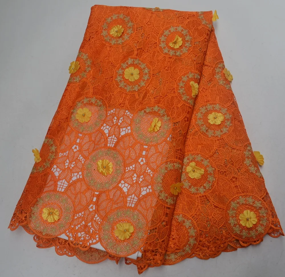 Новая двухцветная Водорастворимая кружевная африканская ткань для свадебного