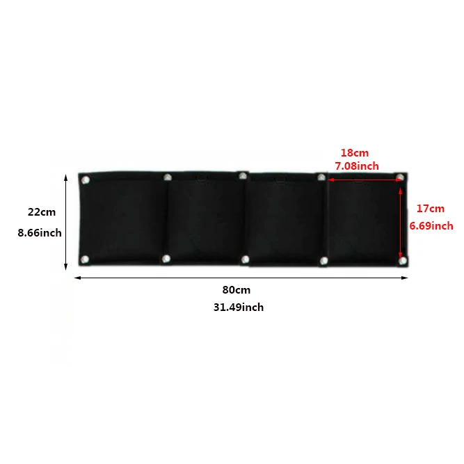 Black-4pocket Садовый завод настенный посадочный мешок 2/6 Карманный посадочный мешок Вертикальный Сад овощей Iife садовая сумка хозяйственные товары - Цвет: Black-4pocket
