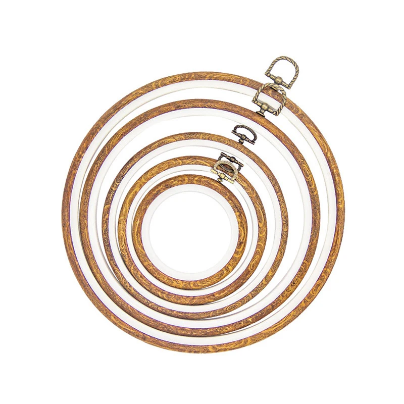 Embroidery Hoop Rings DIY Cross Stitch Needle Craft Tools Sewing Tool Round Wooden Color Embroidery Hoops Frame Set Plastic embroidery set embroidery kits embroidery hoop embroidery tool