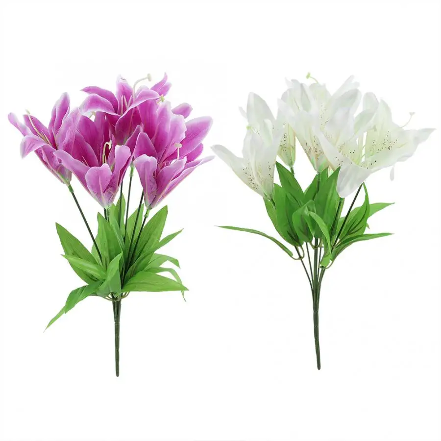 

Artificial Hydrangea Bouquet Silk Lily Flowers Wedding Bridal Party Home Decoration Accessories