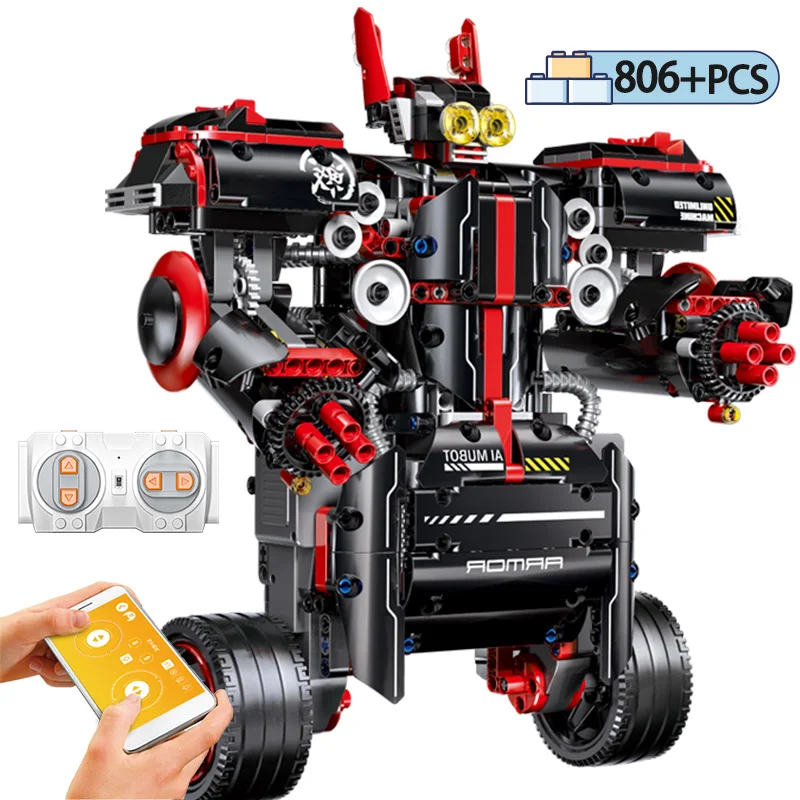 

806PCS Technic Intelligent App Voice Control RC Robot Model Building Blocks Robot Bricks Education Toys for Children