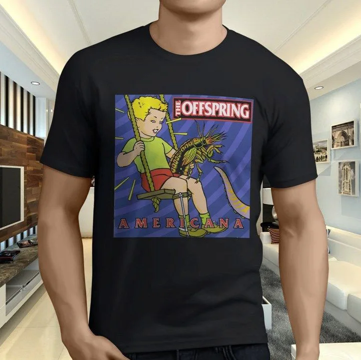 

New Cool The Offspring Americana Punk Rock Band Men'S Black T Shirt Size S 3Xl