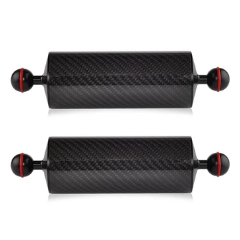 

8'' Underwater Float Arm 2PCS Carbon Fiber Floating Dual Ball Arm Diving Buoyancy System for Diving Camera Tray Video Light/Strobe D60mm