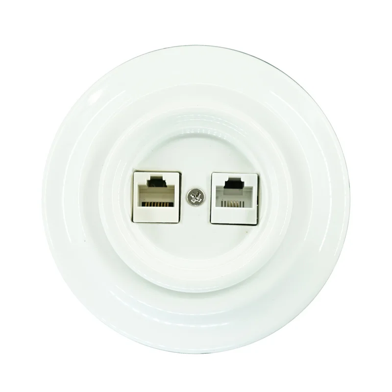 Soquete Rj45 Duplo Porcelana Decorativa Tomada de Parede de Cerâmica Internet
