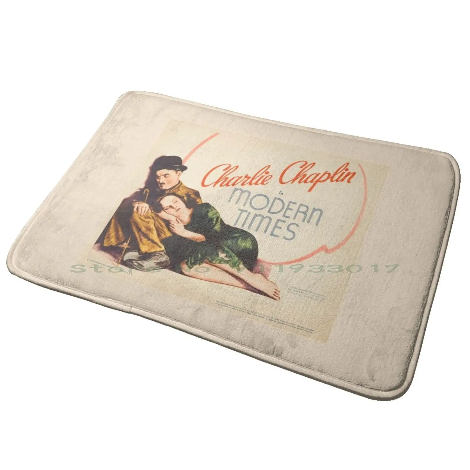 

- Modern Times-1936 Lobby Card Print. Entrance Door Mat Bath Mat Rug City Lights The Great Dictator The Gold Rush The Tramp Hat