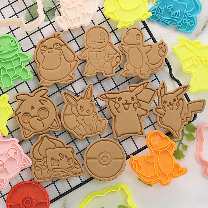 Ofertas Especiales Cortador de galletas de Pikachu, herramientas de prensado 3D para hornear, utensilios de panadería, suministros de cocina, juguetes de pokemon, fiesta de Halloween y Navidad 0LdJlbEYgK1