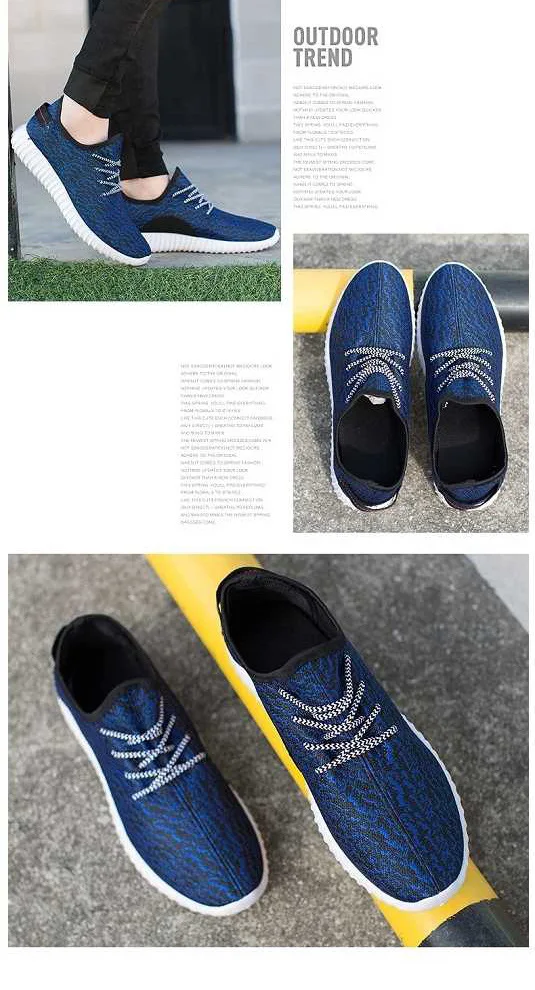 Breathable MEN'S Shoes Fly Woven Breathable Coconut Shoes Korean-style Trend Casual Sports Shoes COUPLE'S Running Shoes