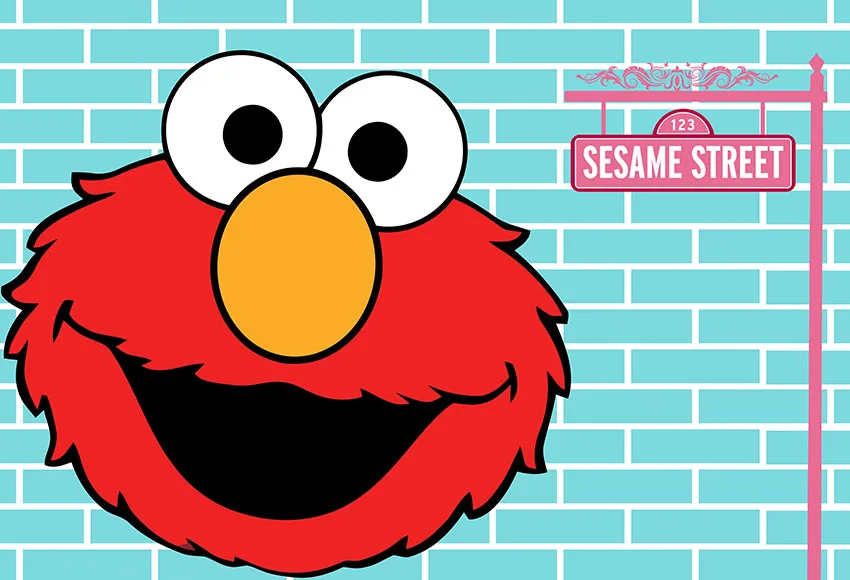GFUITRR Red Elmo Photography Backdrop Baby Shower Kids Birthday Party Photo Background Sesame Street Vinyl Photo Booth Props