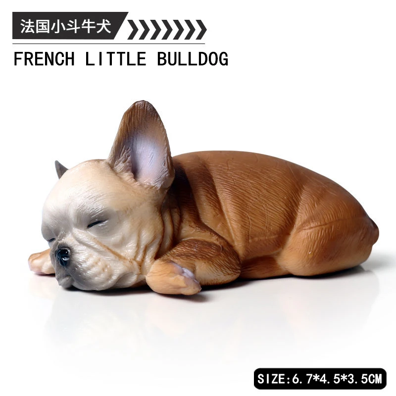 Children's Simulation animal model French Bulldog Dozing Bulldog Collection gift Toy model - Color: D