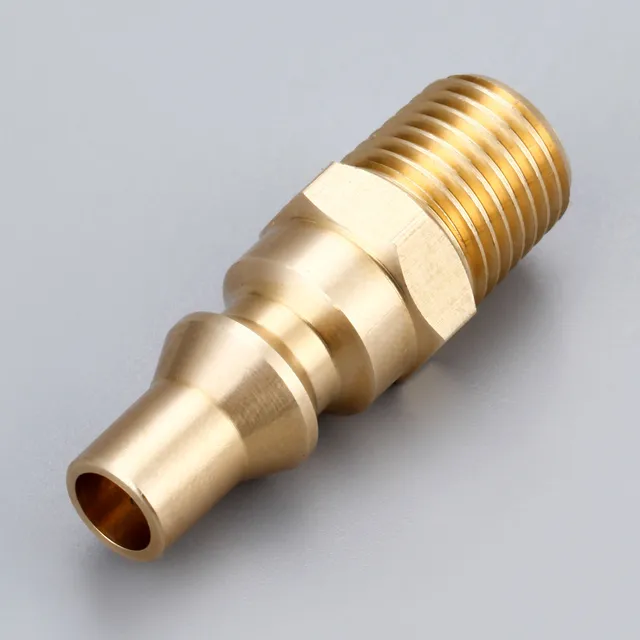 Szilárd Sárgaréz Propán Gyors Csatlakozás Illesztő Adapter Hím Dugó 1/4 Hüvelykes Npt Illeszkedik A Bbq -Hoz És Az Alacsony Nyomású Propángázrendszerek Grillezéséhez - Image 4