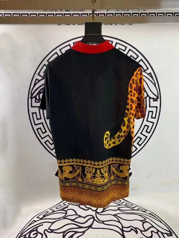 AH12266Fashion мужские топы и тройники, Подиумные роскошные известные бренды, Европейский дизайн, Короткие вечерние футболки с принтом, мужская одежда
