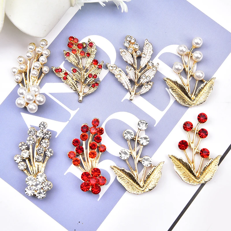 Fashion Wedding Bridal Rhinestone Flower Leaf Crystal Flat Back Button Applique Glue Sew on Dress for Invitation Card Decoration | Дом и сад