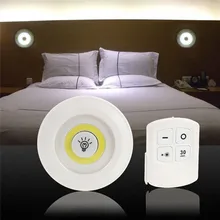 Dimmable LED Under Cabinet Light COB LED Puck Lights with Remote Control Battery Operated Wardrobe Wardrobe Bathroom lighting
