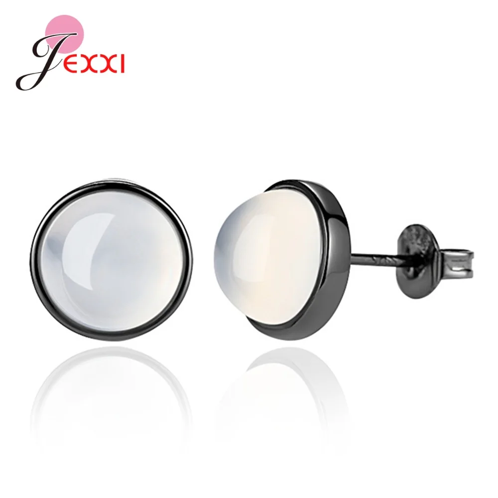 

Women Simple White Crystal Stud Earrings Pure S925 Silver Channel Setting Wedding Jewelry Gift for Girlfriend Beloved Gift