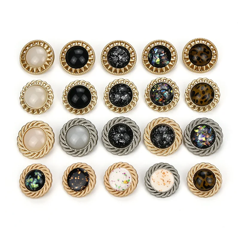 2 pcs grade round metal buttons casual wear suits Jacket alloy button sew tall black button M-08
