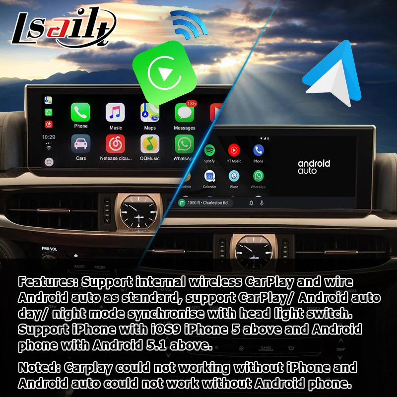 Интерфейсная приставка Android / Carplay для Lexus LX570 LX 2016 видеоинтерфейс с управлением