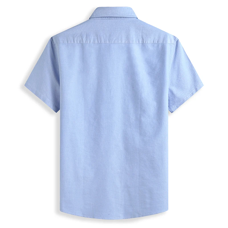 100% Cotton Oxford Shirt Summer Men's Casual Loose Solid Color Short Sleeve Shirt 5XL 6XL 7XL 8XL