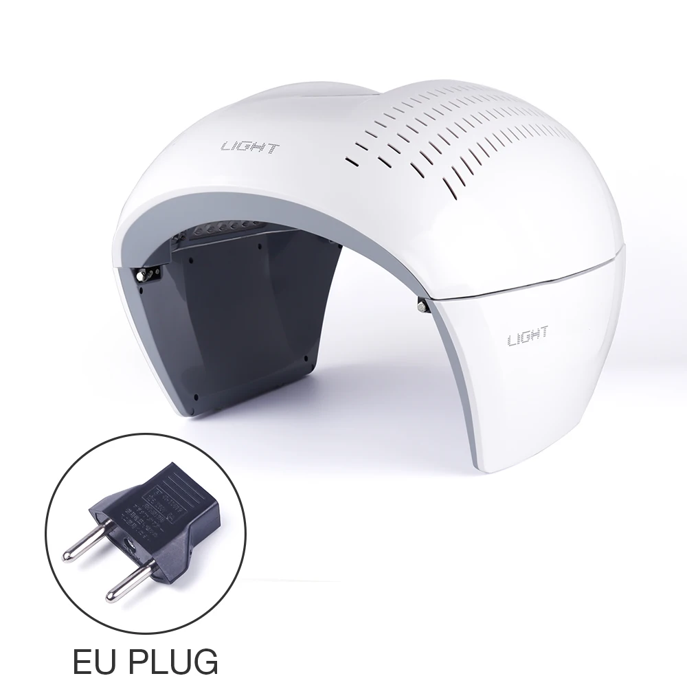 EU PLUG (220-240V) Круглый складной 4 цвета PDT светодиодный светильник Фотон терапия маска для лица Омоложение кожи удаления акне против морщин косметическое оборудование - Цвет: EU PLUG (220-240V)