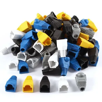 

Uxcell 100 Pcs Soft Plastic Ethernet RJ45 Cable Connector Boots Plug Cover KQS8