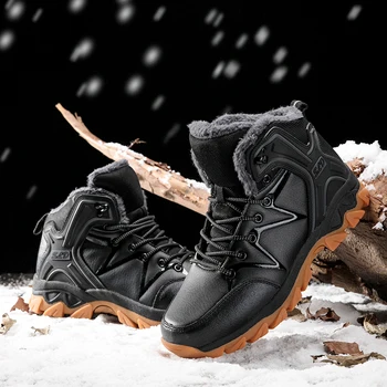

2020 new outdoor men's snow boots super warm plush suede winter boots men's casual men's winter sports shoes shoe size: 39-46