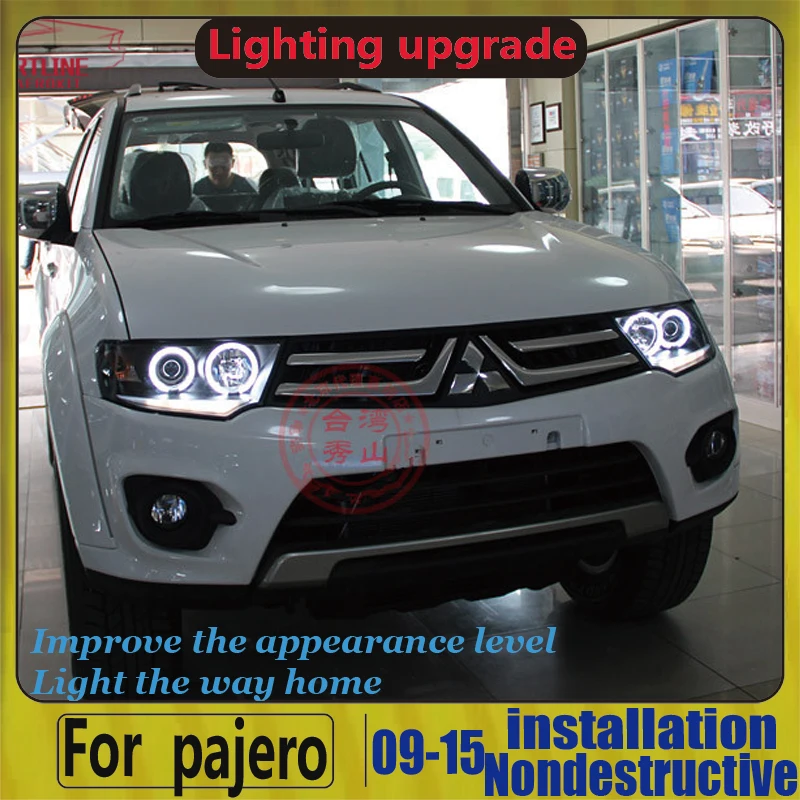 Фара с ангельскими глазами для Mitsubishi Pajero Sport Montero Nativa dacccfl 2009 2010 2011 2012 2013 2014 |