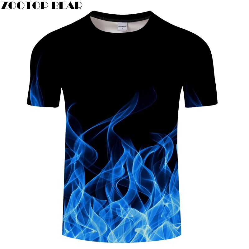 Голубая футболка Рождественская Мужская 3d Повседневная топ аниме Camiseta Стретч