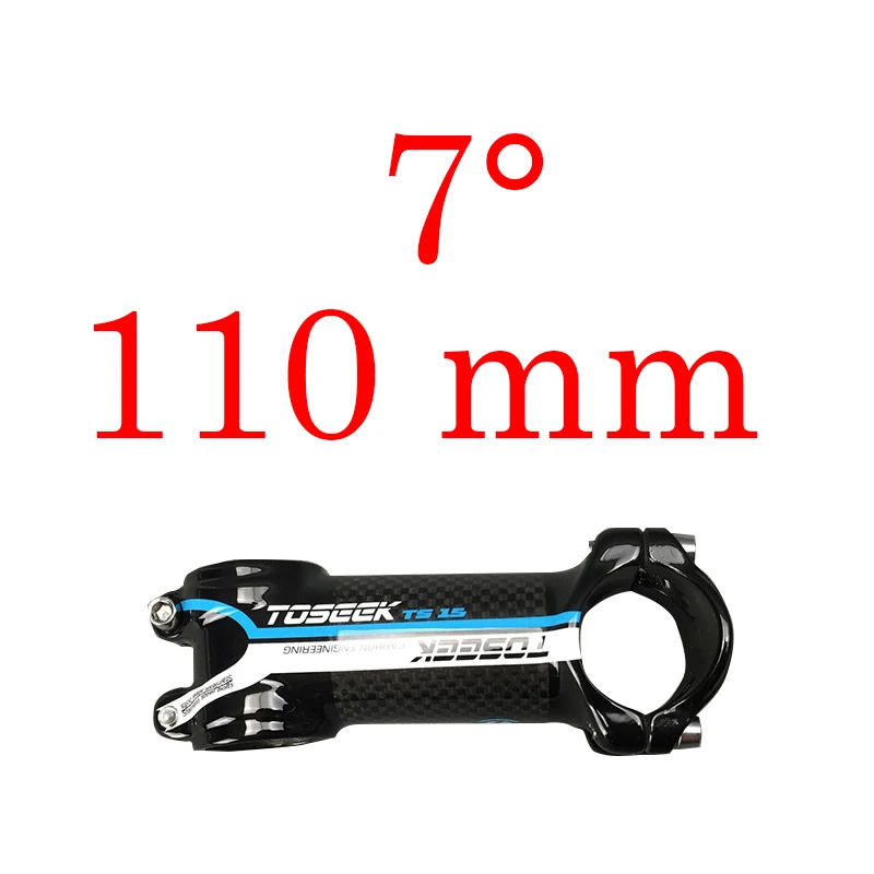Blue 110mm Toseek велосипед стержень супер светильник 102 г! Угол 7 длина 70 мм-110 мм Высококачественный углеродный алюминиевый стержень красный синий зеленый желтый Глянец - Цвет: Blue 110mm